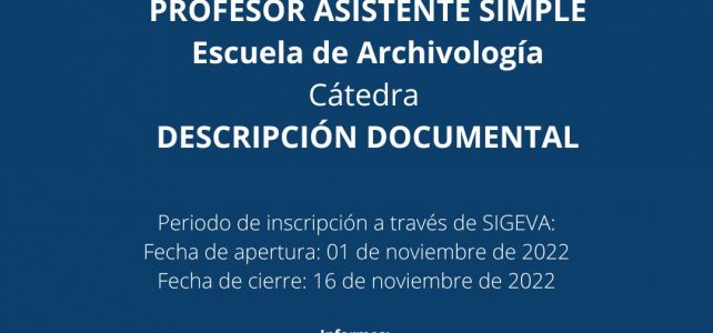 Concurso: Prof. Asist. Simple – Descripción Documental