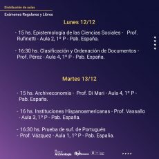 Distribución de Aulas – Exámenes Regulares y Libres