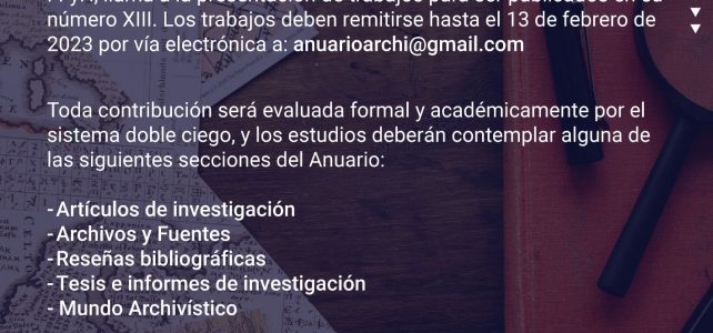 Convocatoria – Anuario de la Escuela de Archivología