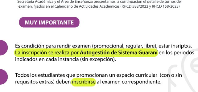 Hoja de ruta – Exámenes finales