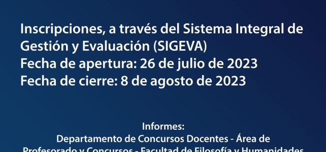 Llamado a concurso – Profesor Asistente Simple – Curso de Nivelación