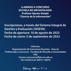 Llamado a concurso – Ciencia de la Información