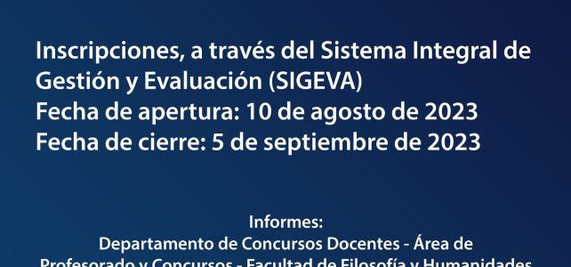 Llamado a concurso – Ciencia de la Información