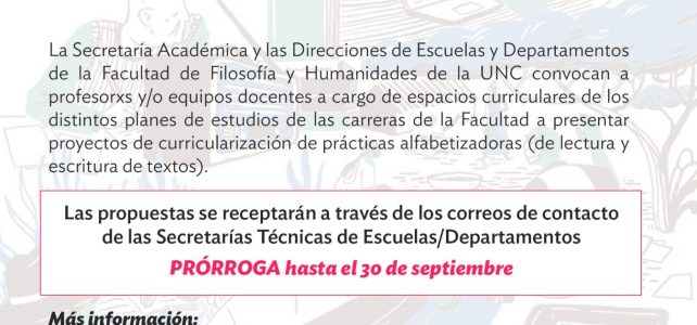 Convocatoria: Curriculizar las prácticas alfabetizadoras en la FFyH