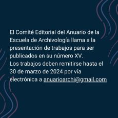 Convocatoria – Anuario de la Escuela de Archivología