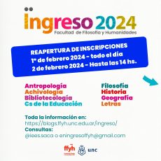 Reapertura de inscripciones 2024