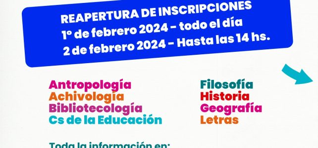 Reapertura de inscripciones 2024