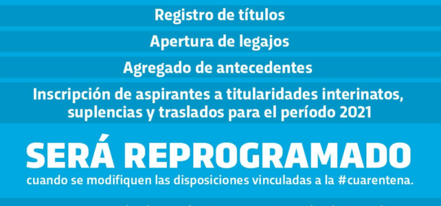 Prórroga registro de títulos, apertura de legajos, agregado de antecedentes