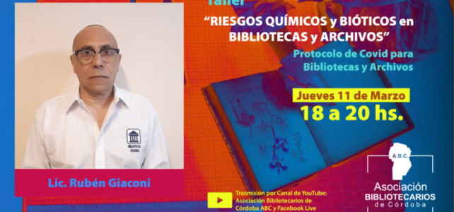 Taller virtual: Riesgos químicos y bióticos en bibliotecas y archivos.