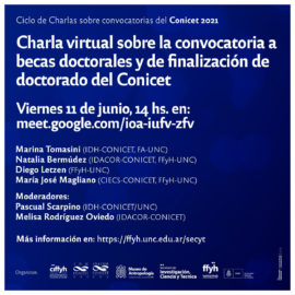 Charla virtual sobre la convocatoria a becas doctorales y de finalización del doctorado del Conicet