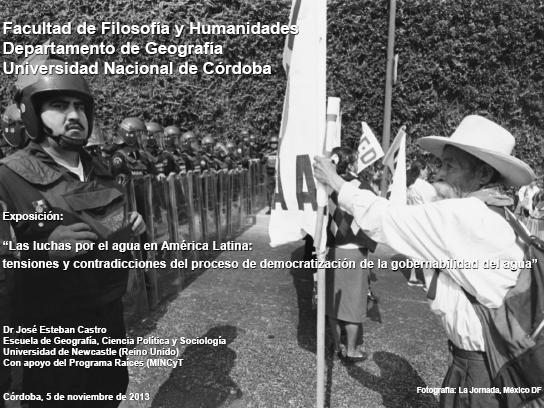 "Las luchas por el agua en América Latina" - Conferencia del Dr Esteban Castro - 5/11/13