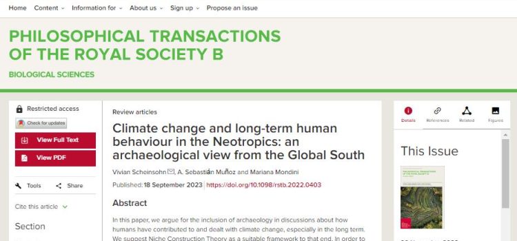 Cambio climático y comportamiento humano en el largo plazo en los Neotrópicos: una mirada arqueológica desde el Sur Global